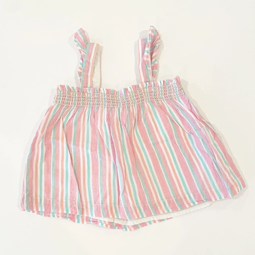 Gap 18-24M striped sleeveless ruffle top
